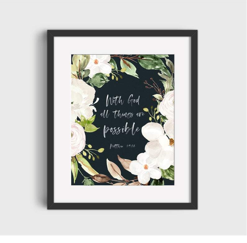 Living Words Wall Decor All Things are Possible