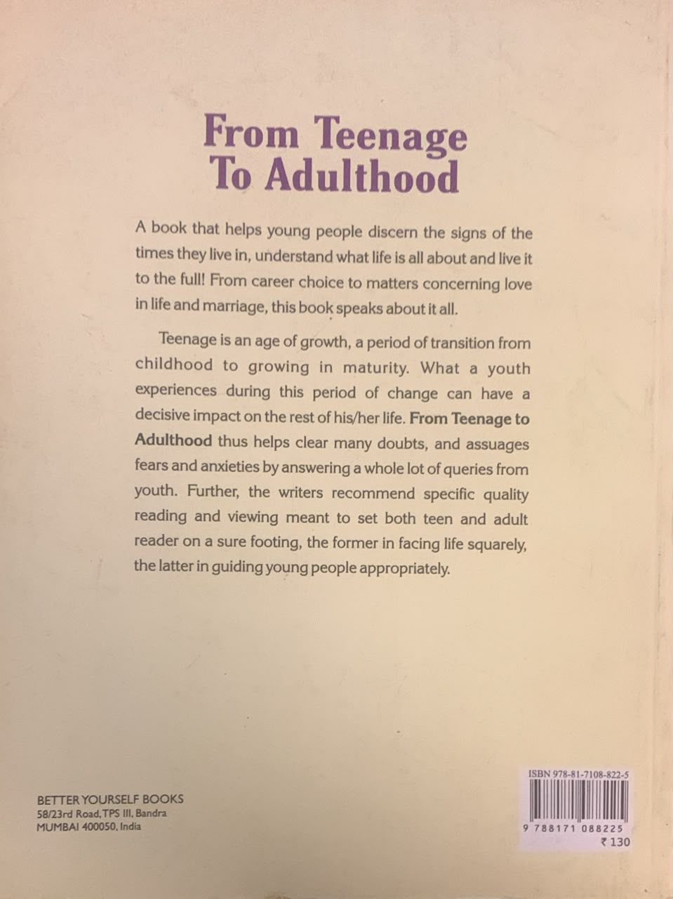 From Teenage To Adulthood