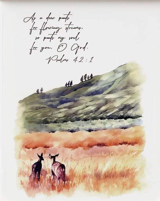 Living Words Wall Decor As a Deer pants for the waters