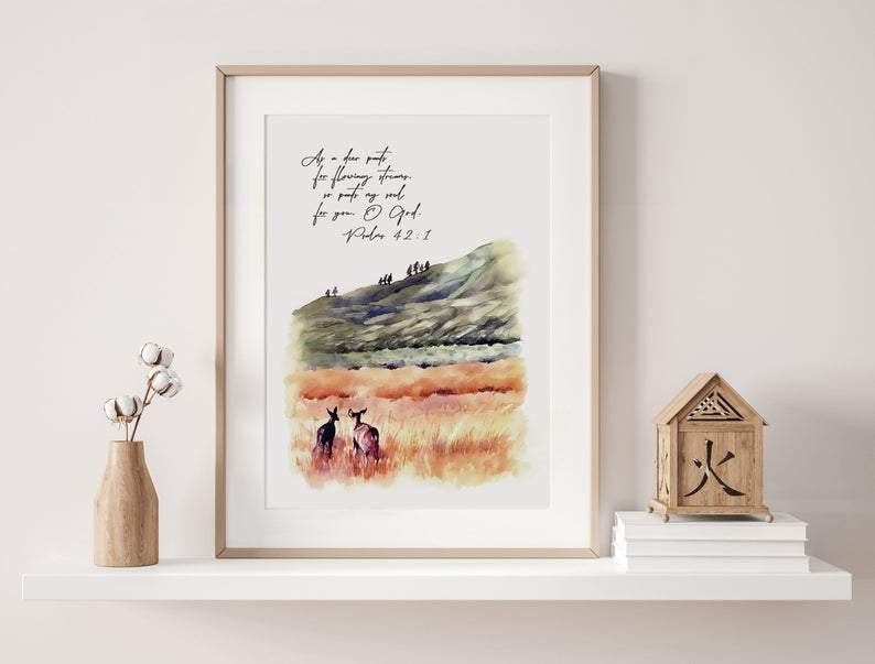 Living Words Wall Decor As a Deer pants for the waters