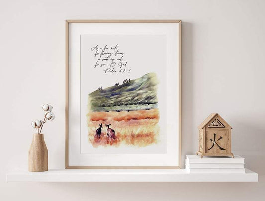 Living Words Wall Decor As a Deer pants for the waters
