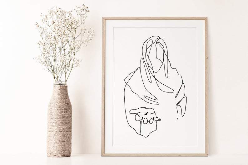 Living Words Wall Decor Come follow Me Line Art