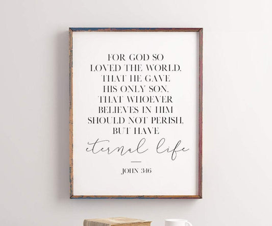 Living Words Wall Decor For God so loved the world