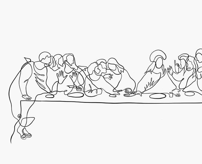 Living Words Wall Decor Last supper - Line art