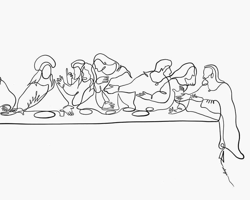 Living Words Wall Decor Last supper - Line art
