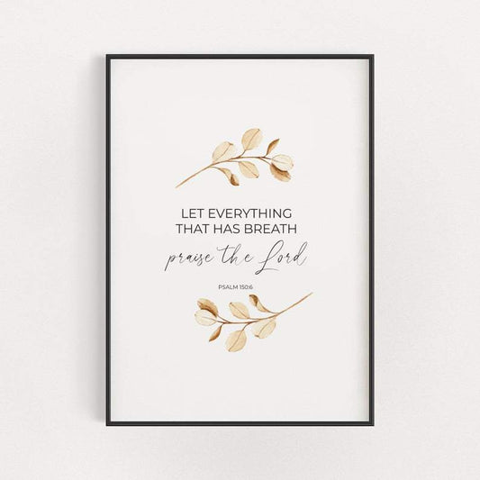 Living Words Wall Decor Let everything that has breath, Praise the Lord