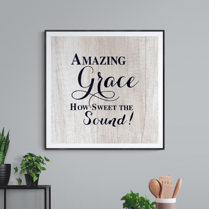 Living Words Wall Decor Standard Size - 18" x 18" Amazing Grace
