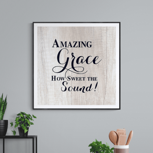 Living Words Wall Decor Standard Size - 18" x 18" Amazing Grace