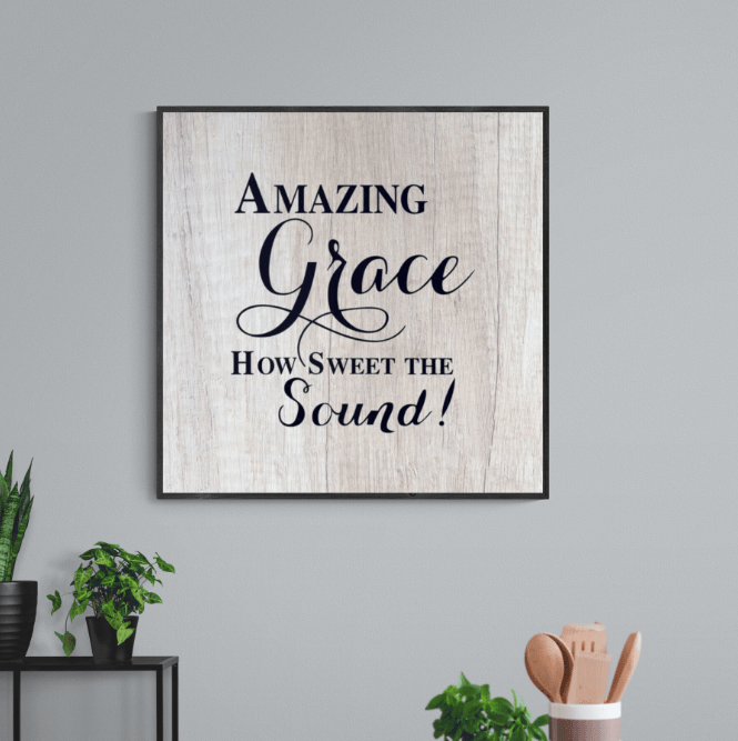 Living Words Wall Decor Standard Size - 18" x 18" Amazing Grace