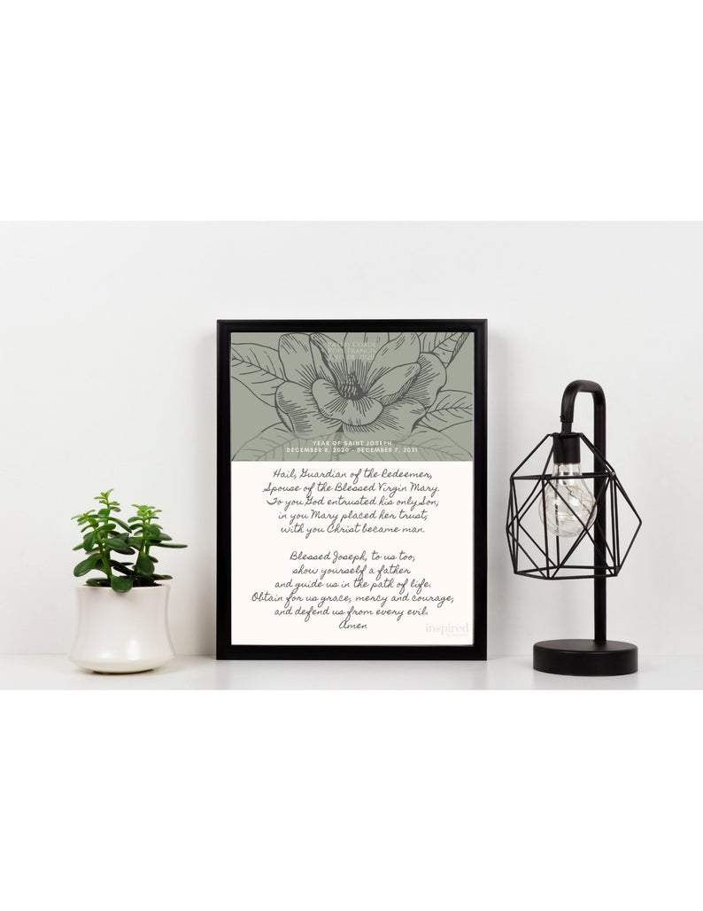 Living Words Wall Decor Year of St. Joseph prayer; Pope Francis prayer